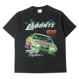 90s NASCAR BOBBY LABONTE レーシング クルーネック 半袖 Tシャツ 90年代 USA製 CHASE AUTHENTICS チェイスオーセンティック ブラック L 90s - 00s ヴィンテージ古着 Vintage / Used トップス カットソー アメカジ ラリー 【メンズ】【中古】【K3851】