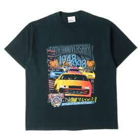 90s 50周年記念 NASCAR レーシング クルーネック Tシャツ 90年代 COMPETITORS VIEW コンペティターズビュー ナスカー ブラック XL 90s - 00s ヴィンテージ古着 Vintage / Used トップス カットソー アメカジ 【メンズ】【中古】【K3851】