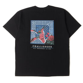 CHALLENGER チャレンジャー Tシャツ サイズ:XXL 22AW ローズ バンダナ プリント クルーネック 半袖 Tシャツ ROSE BANDANA TEE ブラック 黒 トップス カットソー 【メンズ】【中古】【美品】【K4041】