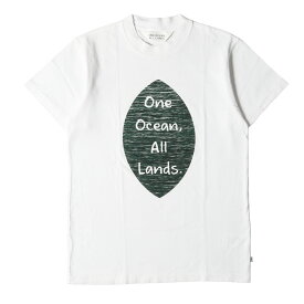 nanamica ナナミカ Tシャツ サイズ:S One Ocean All Lands プリント クルーネック 半袖 Tシャツ USA製 ホワイト 白 トップス カットソー 【メンズ】【中古】【K4043】