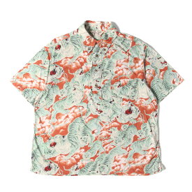 JELADO ジェラード シャツ サイズ:1 STARRY GATE 百虎 プルオーバー ボタンダウン 半袖 アロハシャツ Pullover B.D. Aloha Shirts 19SS オールドトマト グリーン系 トップス カジュアルシャツ ハワイアンシャツ アメカジ 【メンズ】【中古】【K4062】