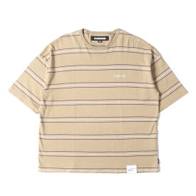 NEIGHBORHOOD ネイバーフッド Tシャツ サイズ：M オーバーサイズ ボーダー クルーネック BORDER CREWNECK SS 23SS サンド トップス 半袖 シンプル カジュアル ブランド【メンズ】【中古】【美品】【K4108】