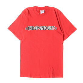 U.S.VINTAGE ヴィンテージ Tシャツ サイズ:S INDEPENDENT インディペンデント ブランドロゴ クルーネック 半袖 Tシャツ All Sportタグ USA製 90s レッド 赤 トップス カットソー スケート ブランド 古着【メンズ】【中古】【K4054】