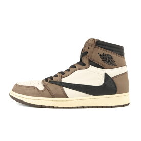 NIKE ナイキ サイズ:28.5cm TRAVIS SCOTT AIR JORDAN 1 HIGH OG TS SP (CD4487-100) 2019年 トラヴィス・スコット エアジョーダン1 ハイ セイル ブラック ダークモカ US10.5 ハイカット スニーカー シューズ コラボ 靴 【メンズ】【中古】【K3958】