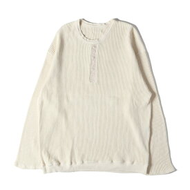 Kinema キネマ カットソー サイズ:L 23SS 受注販売品 ヘンリーネック サーマル ロングスリーブ カットソー waffle henley neck shirt KNM-23SS-TS16 トップス 長袖 Tシャツ ロンT アイボリー 日本製 ブランド【メンズ】【中古】【美品】【K4104】