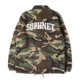 SOPHNET ソフネット ジャケット サイズ:M アーチロゴ ツイル コーチジャケット COACH BLOUSON 16AW ウッドランドカモ 迷彩 アウター ブルゾン コート 【メンズ】【中古】【K4067】