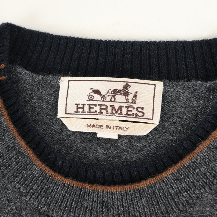 楽天市場】HERMES エルメス ニット サイズ:L 23AW ラウンドネック 