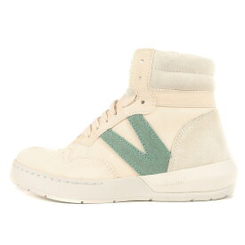 visvim ビズビム サイズ:WMNS W6(23.5-24.5cm) 22SS WMV CHAMBERLAIN HI W / レザー ハイカット スニーカー オフホワイト ライトグリーン 白緑 シューズ 靴 ブランド 【レディース】【K4058】