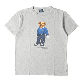 POLO Ralph Lauren ポロ ラルフローレン Tシャツ サイズ:L 00s ポロベア クルーネック 半袖 Tシャツ ヘザーグレー トップス カットソー アメカジ カジュアル トラッド【メンズ】【中古】【K4059】