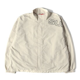 Supreme シュプリーム ジャケット サイズ:L 23AW ブランドロゴ 刺繍 ナイロン トラック ジャケット Spellout Embroidered Track Jacket サンド アウター ブルゾン 【メンズ】【中古】【K3973】