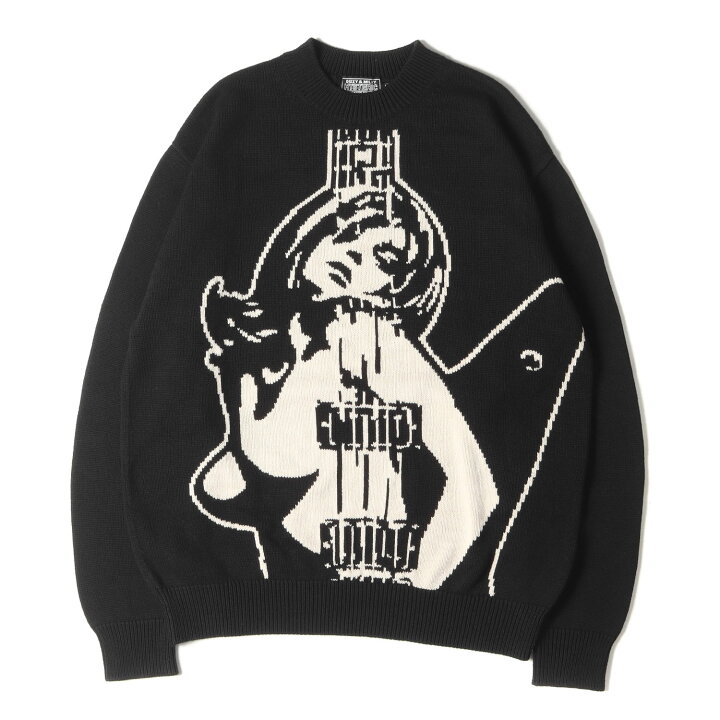 【中古】ヒステリックグラマー HYSTERIC GLAMOUR 1984ワッペンクルーネックセーター ニット セーター 長袖 F アイボリー /AT ■OS レディース 【ベクトル 古着】 250818
