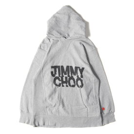 JIMMY CHOO ジミーチュウ パーカー サイズ:M ERIC HAZE 小木 POGGY 基史 ロゴ プリント スウェット パーカー / フーディ プルオーバー 21AW グレー トップス カットソー【メンズ】【中古】【美品】【K4102】