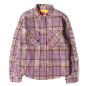 Supreme シュプリーム シャツ サイズ:S 18AW パイルライニング チェック フランネル 長袖 シャツ Pile Lined Plaid Flannel Shirt ダスティーパープル トップス カジュアルシャツ【メンズ】【中古】【美品】【K4075】