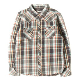 TMT ティーエムティー シャツ サイズ:L ヴィンテージ加工 チェック フランネル シャツ L/SL PREMIUM CHECK SHIRT ブラウン ターコイズ トップス カジュアルシャツ 【メンズ】【中古】【K4039】