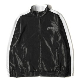 Supreme シュプリーム ジャケット サイズ:L 18SS アーチロゴ メッシュジャージ トラック ジャケット Bonded Mesh Track Jacket ブラック ホワイト 黒白 アウター ブルゾン【メンズ】【中古】【K4092】