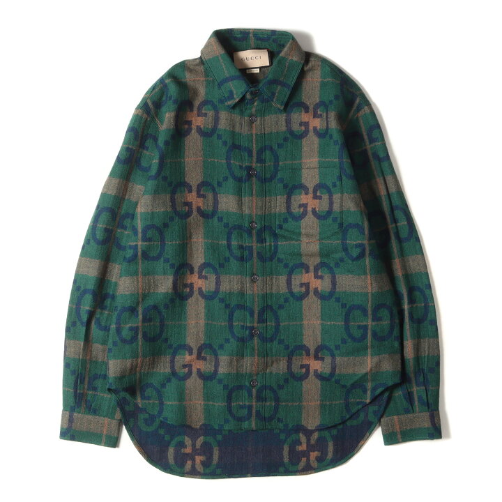 楽天市場】GUCCI グッチ シャツ サイズ:46 22AW ジャンボ GG チェック 