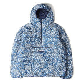 Supreme シュプリーム ジャケット サイズ:XL 22AW ペイズリー柄 ハーフジップ プルオーバー ダウン ジャケット Micro Down Half Zip Hooded Pullover ブルーペイズリー アウター ブルゾン コート【メンズ】【中古】【美品】【K4625】