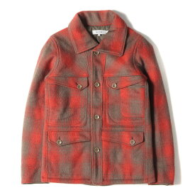 NONNATIVE ノンネイティブ ジャケット サイズ:0 チェック メルトンウール 裏地キルティング ハンティングジャケット レッド ブラウン アウター ブルゾン コート【メンズ】【中古】【K4099】