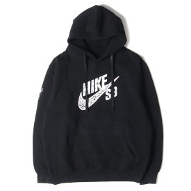 NIKE ナイキ パーカー サイズ:M 20SS TRAVIS SCOTT Cactus Jack トラヴィス スコット ペイズリー スウォッシュ フーディー Hoodie トップス プルオーバー 裏起毛 SB ブラック 黒 【メンズ】【中古】【K4054】