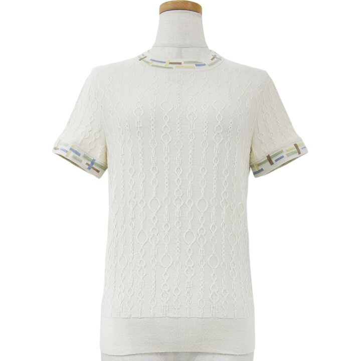 2022年 秋冬 HERMES エルメス ニット レディース Hモチーフ リブ編み  