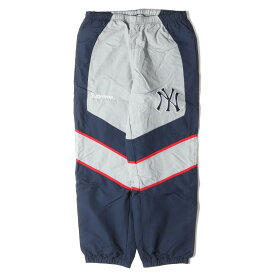 Supreme シュプリーム パンツ サイズ:M 21AW New York Yankees MLB ニューヨーク ヤンキース ナイロン トラックパンツ Track Pant ネイビー グレー ボトムス ズボン コラボ【メンズ】【中古】【K4043】