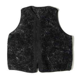 CAL O LINE キャルオーライン ベスト サイズ:L 22AW ジャガード パイル ライナー ベスト JACQUARD PILE LINER VEST CL222-076V トップス ボア フリース ブラック 黒 日本製【メンズ】【中古】【美品】【K4059】