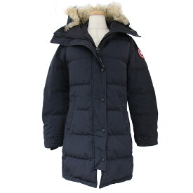 CANADA GOOSE カナダグース ダウン コート ロング ブラック 黒 M ミドル丈 フード ファー MACKENZIE PARKA マッケンジー アウター ジャケット【レディース】【中古】【K3998】