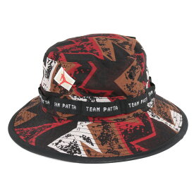 NIKE ナイキ ハット サイズ:S/M 19SS Patta JORDAN 7 パタ ジョーダン ジャンプマン 総柄 バケットハット Jumpman Bucket Hat ブラック系 黒 帽子 コラボ【メンズ】【K4098】