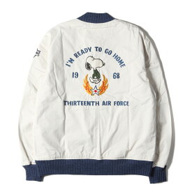 BuzzRicksons バズリクソンズ ジャケット サイズ:42(XL) 2018年モデル PEANUTS ピーナッツ スヌーピー ツアージャケット SNOOPY TOUR JACKET BR14073 オフホワイト 東洋 アウター ブルゾン コラボ【メンズ】【中古】【美品】【K4099】