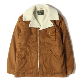 CALEE キャリー ジャケット サイズ:L 18AW Wrangler ラングラー フェイクスウェード ランチ ボアコート FAKE SUEDE RANCH BOA COAT ブラウン アウター ブルゾン 上着 コラボ【メンズ】【中古】【美品】【K4096】