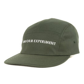 UNIFORM EXPERIMENT ユニフォームエクスペリメント キャップ ブランドロゴ 刺繍 5パネル ジェットキャップ 5 Panel Logo Cap カーキ 帽子 ブランド【メンズ】【中古】【K4103】