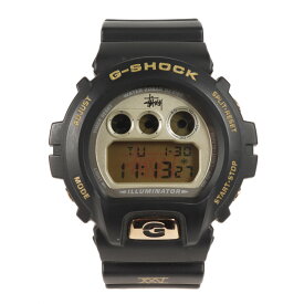 STUSSY ステューシー 25周年記念 CASIO G-SHOCK DW-6900 STS-9JR 腕時計 ウォッチ ブラック 黒 カシオ ジーショック コラボ アイテム【メンズ】【中古】【K4057】