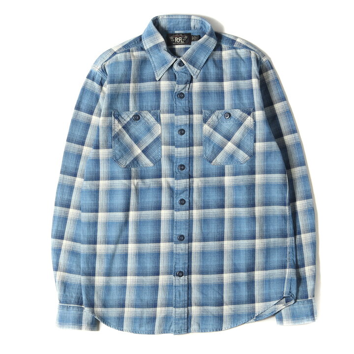 楽天市場】RRL ダブルアールエル シャツ サイズ:S インディゴチェック 