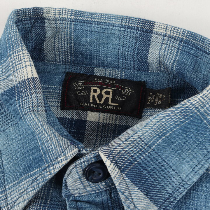 楽天市場】RRL ダブルアールエル シャツ サイズ:S インディゴチェック 