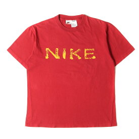 NIKE ナイキ Tシャツ サイズ:L 90s かすれロゴ クルーネック 半袖 Tシャツ レッド 90年代 vintage ヴィンテージ 古着 トップス カットソー【メンズ】【中古】【K4106】