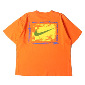 NIKE ナイキ Tシャツ サイズ:L 90s かすれロゴ クルーネック 半袖Tシャツ オレンジ 90年代 vintage ヴィンテージ 古着 トップス カットソー【メンズ】【中古】【K4097】