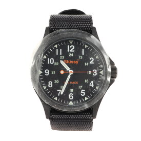 STUSSY ステューシー 00s ハックウォッチ ミリタリー 腕時計 2003年モデル HACK watch ブラック 黒 日本製 ストリート ブランド【メンズ】【K4064】