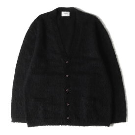 Ron Herman ロンハーマン カーディガン サイズ:L 21AW シャギー モヘア ブレンド カシミヤ ウール ニットカーディガン TOMAS for Ron Herman Mohair Cardigan 3420800077 ブラック 黒 イタリア製 トップス セーター【メンズ】【中古】【K4038】