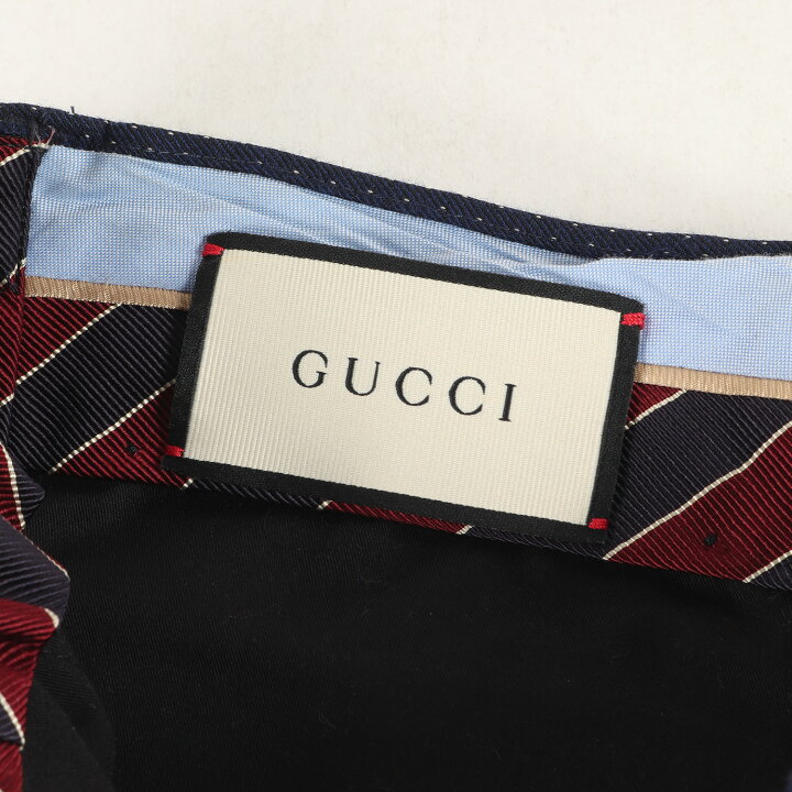 GUCCI メンパンパイピングブラックパンツ