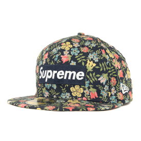 Supreme シュプリーム キャップ サイズ:7 5/8(60.6cm) 13SS Floral Box Logo NEW ERA Liberty ニューエラ リバティー フローラル柄 ボックスロゴ ベースボールキャップ ネイビー 紺 帽子 コラボ【メンズ】【中古】【K4070】