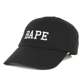 A BATHING APE ア ベイシング エイプ キャップ サイズ:FREE BAPEロゴ 6パネルキャップ ブラック 黒 帽子【メンズ】【中古】【新品同様】【K4061】