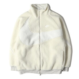 NIKE ナイキ ジャケット サイズ:XL ビッグスウッシュ リバーシブル ボアジャケット REVERSIBLE SWOOSH ZIP JACKET BQ6546-070 アイボリー ホワイト アウター ブルゾン ジャンパー 上着【メンズ】【中古】