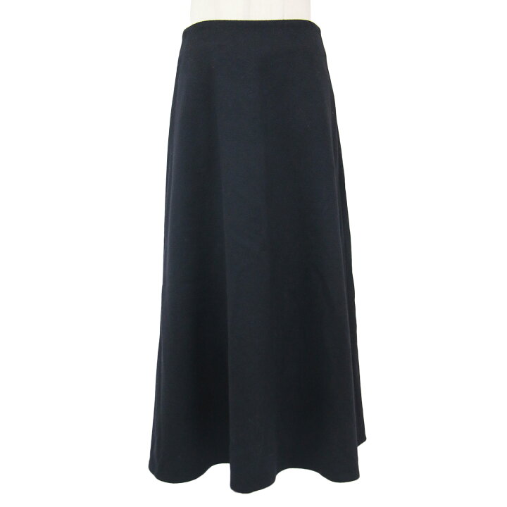 ドゥーズィエムクラス フレアスカート ミモレ ロング コットン 黒  