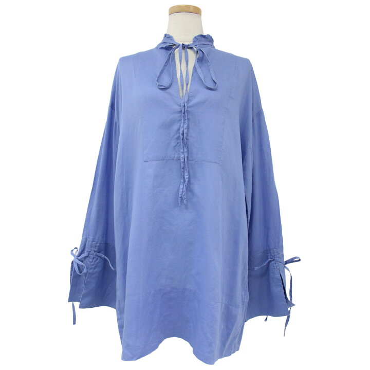 楽天市場】Curensology カレンソロジー ブラウス シャツ ロング ブルー  