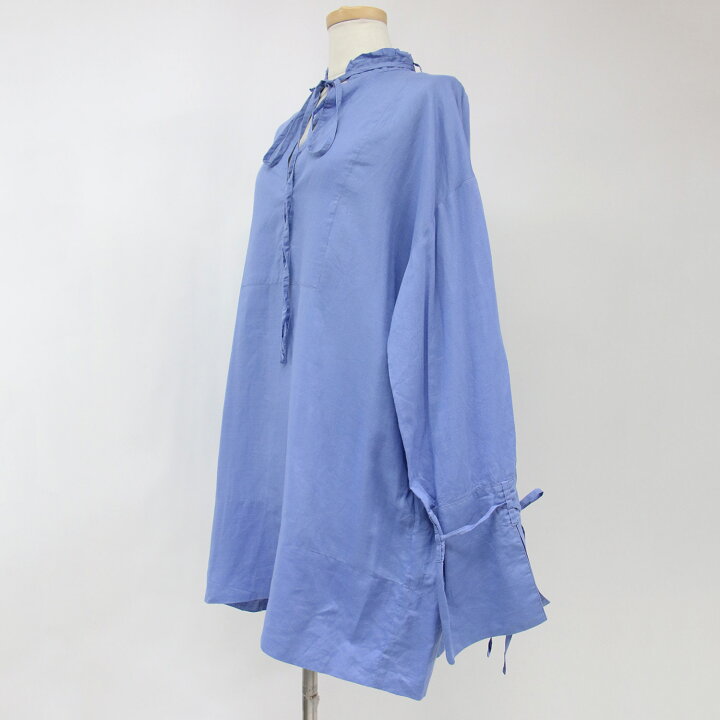 楽天市場】Curensology カレンソロジー ブラウス シャツ ロング ブルー  