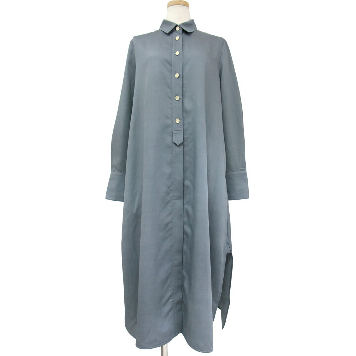 楽天市場】ebure エブール ワンピース ロング シャツワンピース グレー  