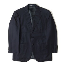 POLO Ralph Lauren ポロ ラルフローレン ジャケット サイズ:C92-W82-T165(S位) 90s ウール 段返り3つボタン テーラードジャケット 日本製 ネイビー 紺 日本製 アウター ブレザー 上着【メンズ】【中古】【K4067】