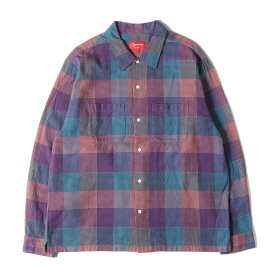 Supreme シュプリーム シャツ サイズ:L 21AW クラシックロゴ チェック フランネルシャツ Plaid Flannel Shirt マルチカラー トップス カジュアルシャツ 長袖【メンズ】【中古】【美品】【K4106】