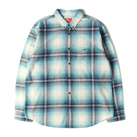 Supreme シュプリーム シャツ サイズ:L 23SS シャドーチェック ボタンダウン フランネルシャツ Shadow Plaid Flannel Shirt ブルー トップス カジュアルシャツ 長袖【メンズ】【中古】【美品】【K4511】
