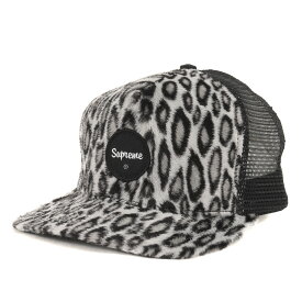 Supreme シュプリーム キャップ サイズ:FREE 20SS レオパード柄 フェイクファー メッシュキャップ Leopard Mesh Back 5-Panel レオパード ブラック スナップバック ブランド 帽子【メンズ】【中古】【美品】【K4042】